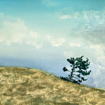 Painting titled "Mount Ai-Petri" by Hanna Kopylova, Original Artwork, Watercolor