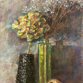 Drawing titled "Still Life with Flo…" by Hanna Potapenko, Original Artwork, Pastel