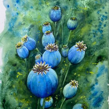 Painting titled "" After blooming"" by Hanna Samoilenko, Original Artwork, Watercolor
