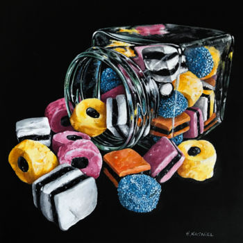 Pintura titulada "JAR OF ALLSORTS LIQ…" por Hanna Kaciniel, Obra de arte original, Oleo
