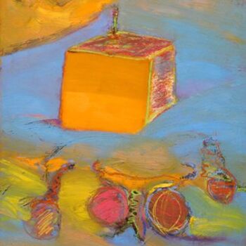 Ζωγραφική με τίτλο "le cube" από Hanna Rees, Αυθεντικά έργα τέχνης