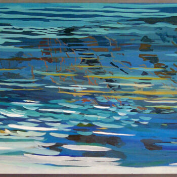 Malerei mit dem Titel "Wasser XI, 1980" von Hannes Hofstetter, Original-Kunstwerk, Öl