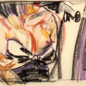 Dessin intitulée ""Décolleté", 1988" par Hannes Hofstetter, Œuvre d'art originale, Craie