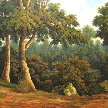 Painting titled "La piedra" by Hanoi Martinez León, Original Artwork, Oil