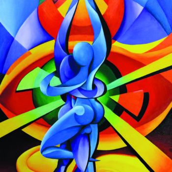 Картина под названием "TWO GUYS DANCING" - Hc. Frank, Подлинное произведение искусства, Масло