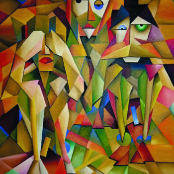 Peinture intitulée "VER NADA, ESCUTAR N…" par Hc. Frank, Œuvre d'art originale, Huile