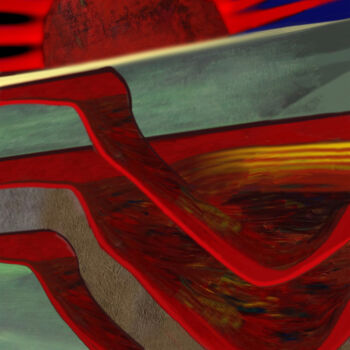 Digitale Kunst mit dem Titel "Roter Riese" von Hans-Dieter Pfundtner, Original-Kunstwerk, 2D digitale Arbeit
