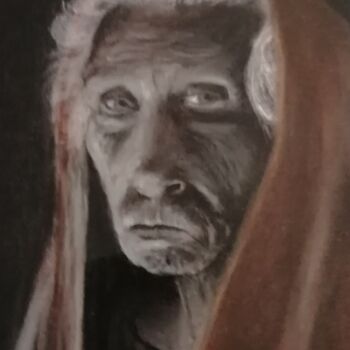 "Old woman" başlıklı Resim Hans Dutch Artist tarafından, Orijinal sanat, Pastel