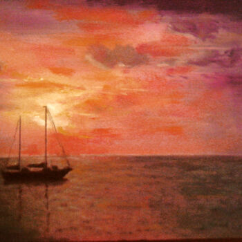 Painting titled "Sunset of Sark Chan…" by Hans Dutch Artist, Original Artwork, Oil