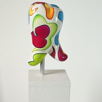 Escultura intitulada "dancing tooth" por Hans Josef Fischbach, Obras de arte originais, Argila