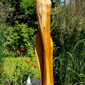 Sculptuur getiteld "Zeugungskraft" door Flos, Origineel Kunstwerk, Hout