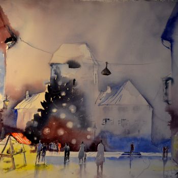 绘画 标题为“Christmas” 由Hans-Peter Amherd, 原创艺术品, 水彩