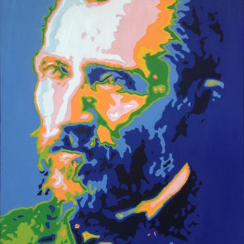 Pintura intitulada "Vincent Van Gogh" por Hans Veltman, Obras de arte originais, Óleo Montado em Armação em madeira