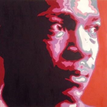 Painting titled "John Coltrane" by Hans Veltman, Original Artwork, Oil Mounted on Wood Stretcher frame