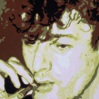 Картина под названием "Alain Bashung" - Hans Veltman, Подлинное произведение искусства, Масло Установлен на Деревянная рама…