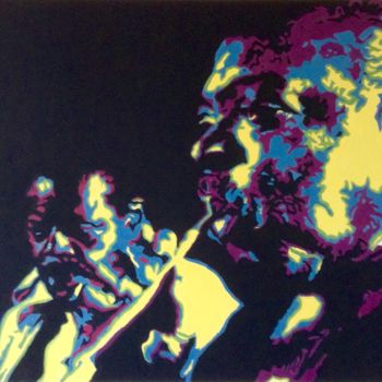 Painting titled "Oscar Peterson & Co…" by Hans Veltman, Original Artwork, Oil Mounted on Wood Stretcher frame