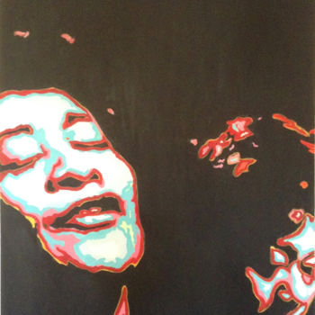 Schilderij getiteld "Ella Fitzgerald dou…" door Hans Veltman, Origineel Kunstwerk, Olie Gemonteerd op Frame voor houten bran…