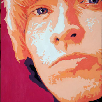 Painting titled "Brian Jones" by Hans Veltman, Original Artwork, Oil Mounted on Wood Stretcher frame