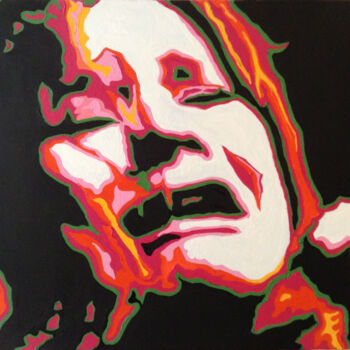 Painting titled "Janis Joplin" by Hans Veltman, Original Artwork, Oil Mounted on Wood Stretcher frame