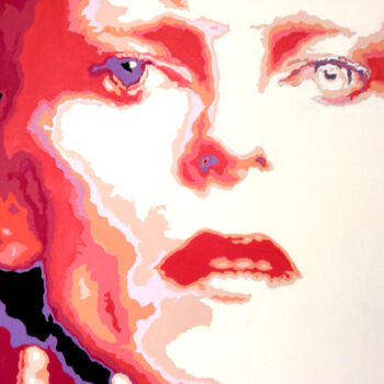 Pintura titulada "Bowie Popart" por Hans Veltman, Obra de arte original, Oleo Montado en Bastidor de camilla de madera