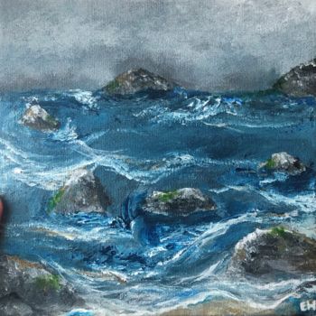 Painting titled "Morning waves" by Elina Hansen, Original Artwork, Acrylic