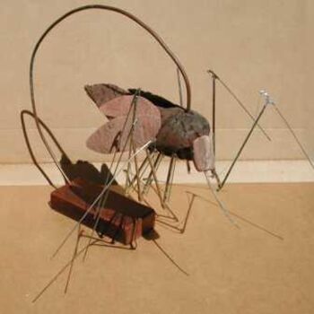 Escultura titulada "mosquito" por Hansjorg Stubler, Obra de arte original, Madera