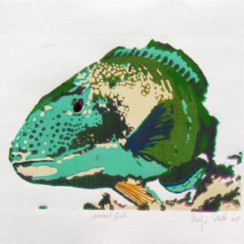 Картина под названием "grouper" - Hansjorg Stubler, Подлинное произведение искусства