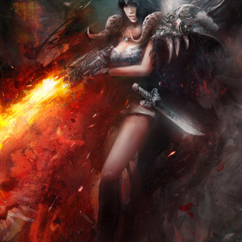 Digital Arts titled "dark angel" by Yi Heng, Original Artwork