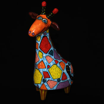 Sculpture titled "Giraffe "Felix"" by Gera, Original Artwork, Ceramics