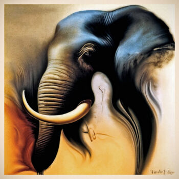 Arte digitale intitolato "Elefant" da Harald Laier, Opera d'arte originale, Pittura digitale