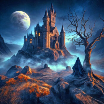 Цифровое искусство под названием "Bloodstone Castle!" - Harald Laier, Подлинное произведение искусства, Изображение, сгенери…