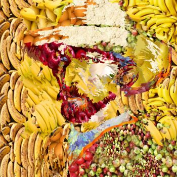 Digital Arts titled "Van Gogh aus Banane…" by Harald Ody, Original Artwork, Digital Painting