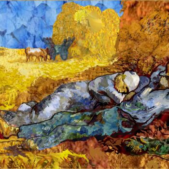 Grafika cyfrowa / sztuka generowana cyfrowo zatytułowany „Van Gogh Heuernte” autorstwa Harald Ody, Oryginalna praca, Malarst…