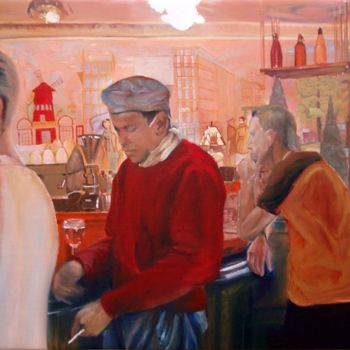 Painting titled "Lux-bar" by Nelly Harel, Original Artwork, Oil