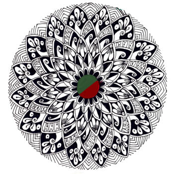 Dessin intitulée "The Floral Web" par Hargun Bhatia, Œuvre d'art originale, Stylo gel