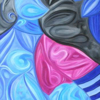 Peinture intitulée "Blue monsoon" par Harleen, Œuvre d'art originale
