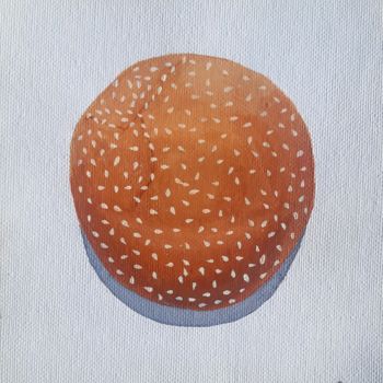 Peinture intitulée "Burger bun" par Harman Ghuman, Œuvre d'art originale, Acrylique
