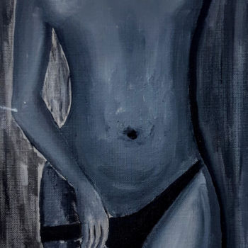 Painting titled "Half naked" by Harman Ghuman, Original Artwork, Oil