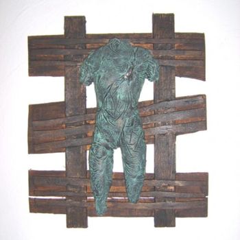 Sculpture intitulée "Torse d'homme" par S Eymond Laritaz, Œuvre d'art originale, Bois
