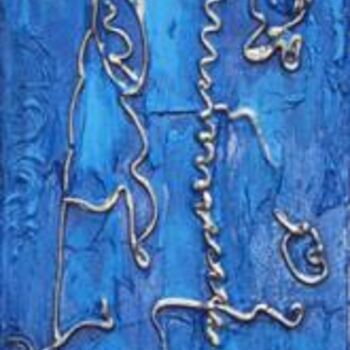Sculpture intitulée "Oblong bleu" par S Eymond Laritaz, Œuvre d'art originale