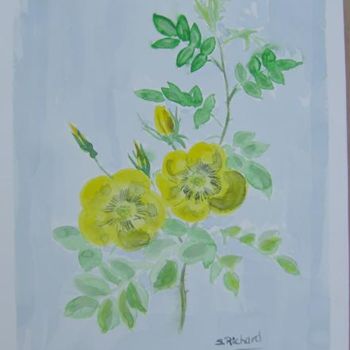 Painting titled "fleurs jaunes" by S Eymond Laritaz, Original Artwork