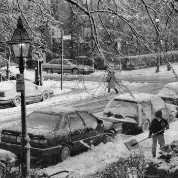 Fotografia zatytułowany „Snowstorm” autorstwa Jacqueline Giudicelli, Oryginalna praca, Fotografia cyfrowa