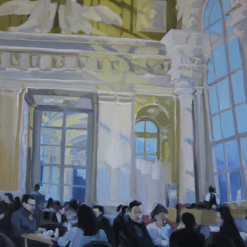 Schilderij getiteld "cafe-gloriette-60x8…" door Harold Aupetit, Origineel Kunstwerk, Olie