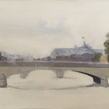 Peinture intitulée "Ponts de Paris" par Harold Aupetit, Œuvre d'art originale