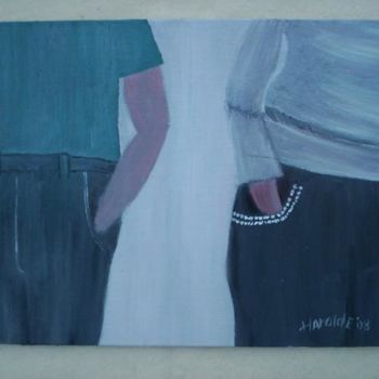 Schilderij getiteld "The Couple" door Harold Messler, Origineel Kunstwerk