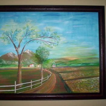 Schilderij getiteld "Country Path" door Harold Messler, Origineel Kunstwerk, Olie