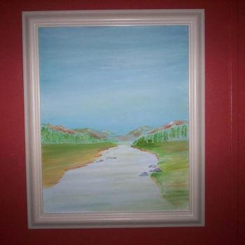 Painting titled "Calming Stream" by Harold Messler, Original Artwork, Other