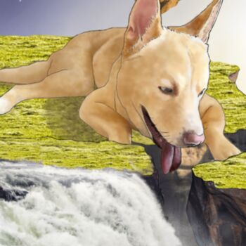 Digital Arts titled "Mystic Dog" by Haroldo G. Brito, Original Artwork, Digital Painting