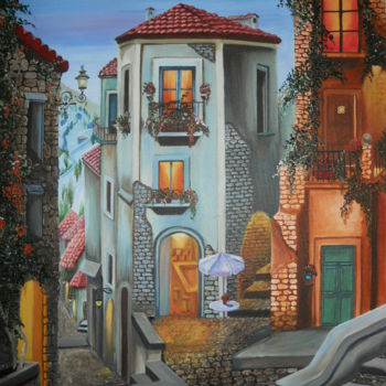Painting titled "Spanish Backlanes" by Harphar, Original Artwork, Acrylic