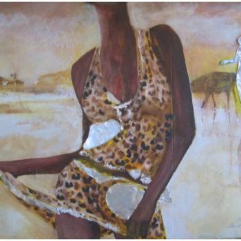 Pintura titulada "Herd it in Africa" por Harriet Jameson Pellizzari, Obra de arte original, Oleo